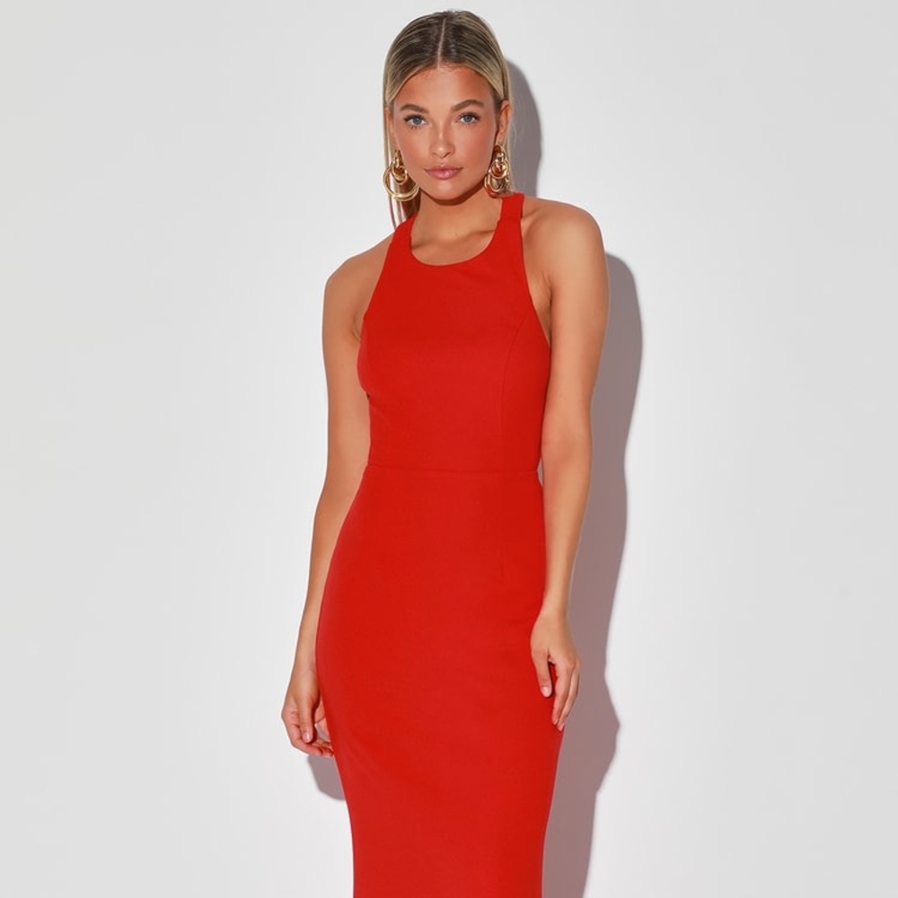 Stunning, long bright red dress! Xsmall